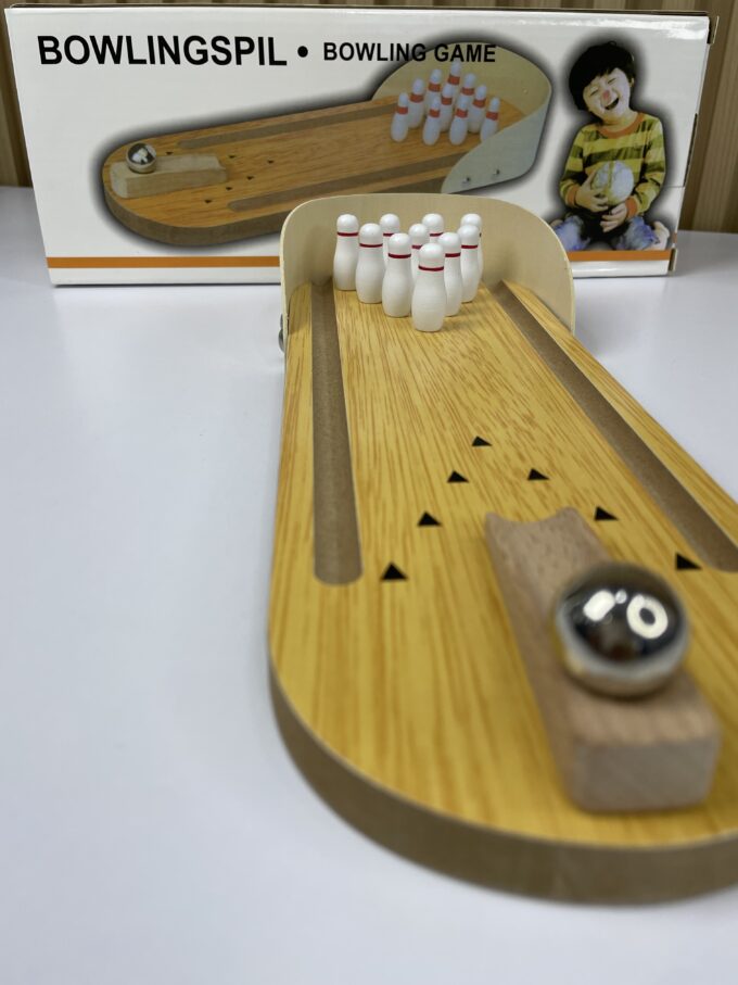 Mini Juego de Bolos de Mesa de Madera