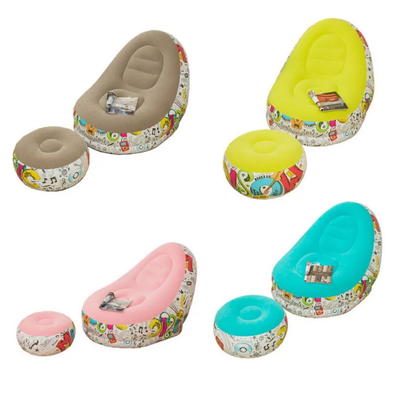 Puff Inflable con Reposa Pies – Comodidad Portátil y Estilo Único 🛋️