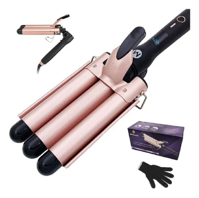 Rizador Ondulador de Cabello 3 Tubos Profesional