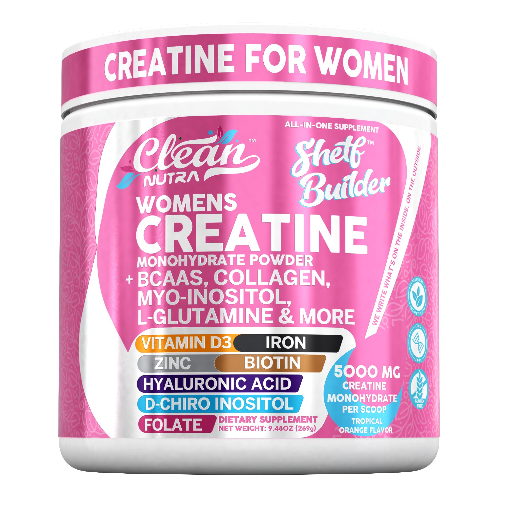 🌸 Creatina con Inositol Shetf Builder – Fórmula Premium Todo en Uno para Mujeres