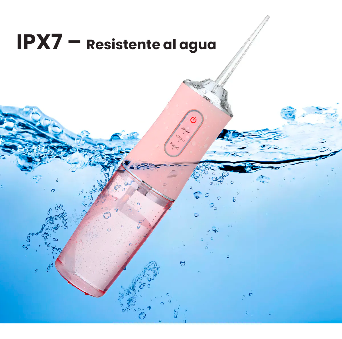 Irrigador Dental Portátil Recargable IPX7 — Limpieza profunda y cuidado profesional