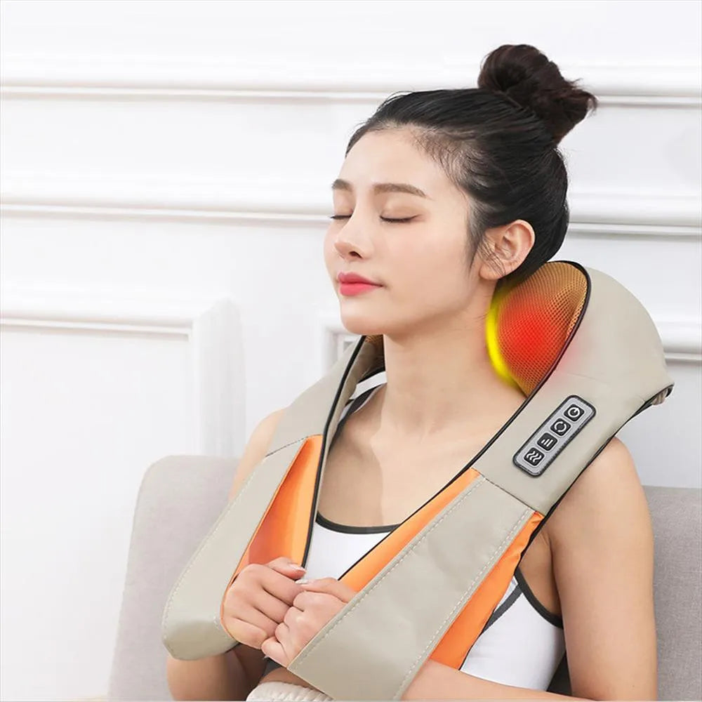 Masajeador Cervical Eléctrico con Calor – Cuello, Hombros y Espalda F-718